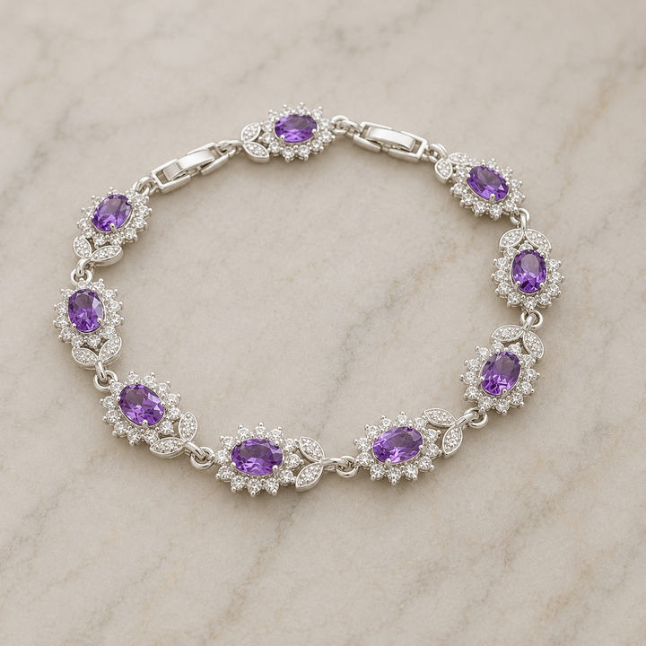 Solene Violetthorn Armbånd | Hvitt Gull