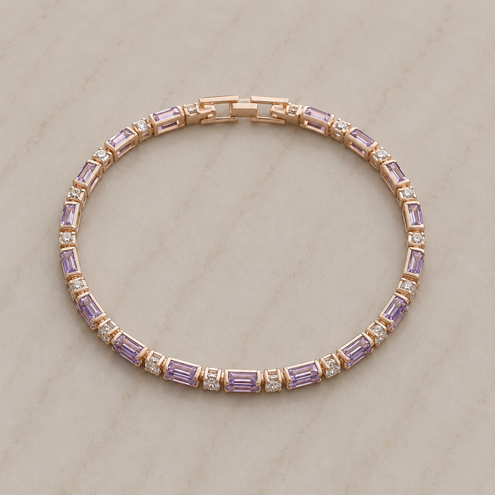 Cleo Prism Tennisarmbånd | Roségull