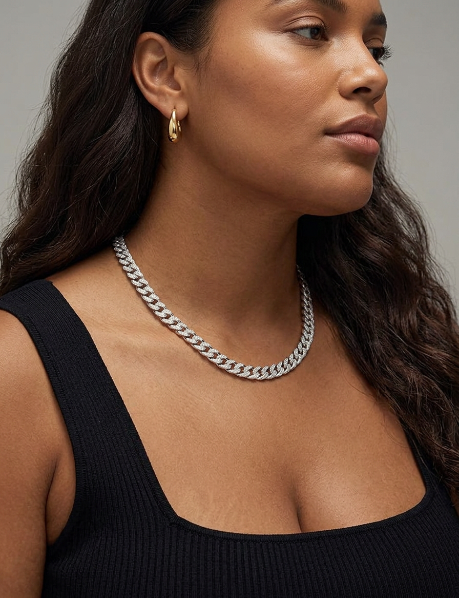 Genevieve Cuban Link Halskjede | Gull