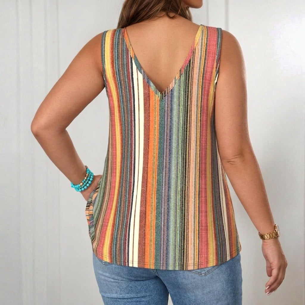 Nessa | Fargerik Stripet Tank Top