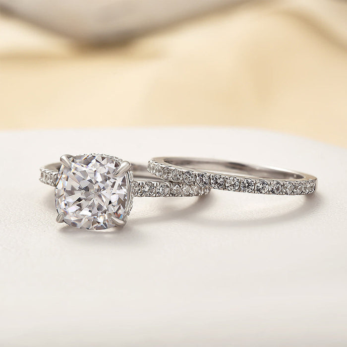 Linnea Pute 2PC Ring Sett | Hvit Gull
