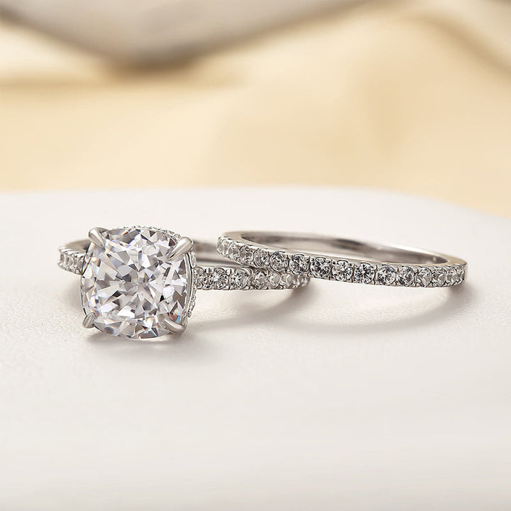 Linnea Pute 2PC Ring Sett | Hvit Gull