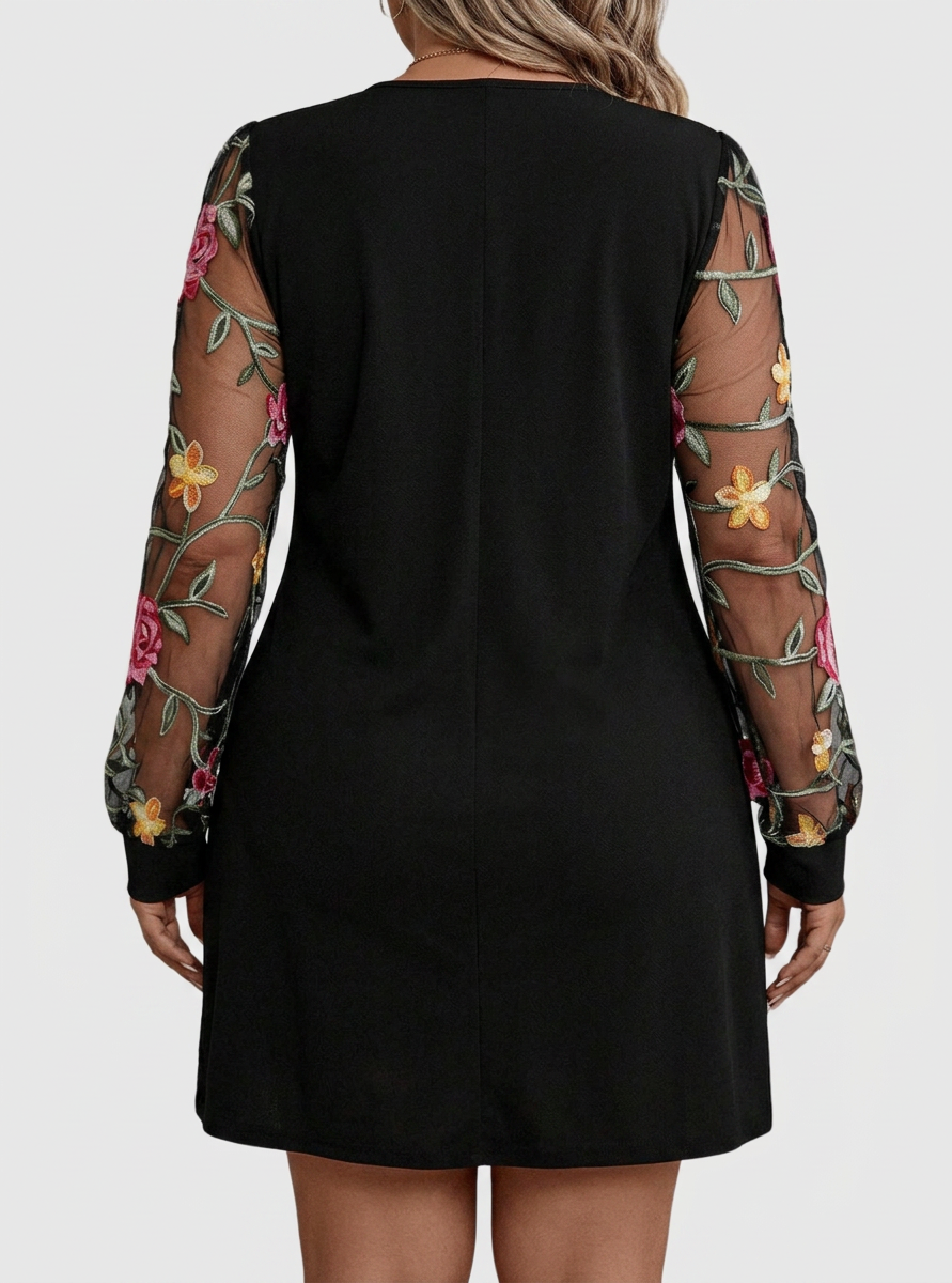Tamsin – Elegant V-hals Blomster Mini Kjole