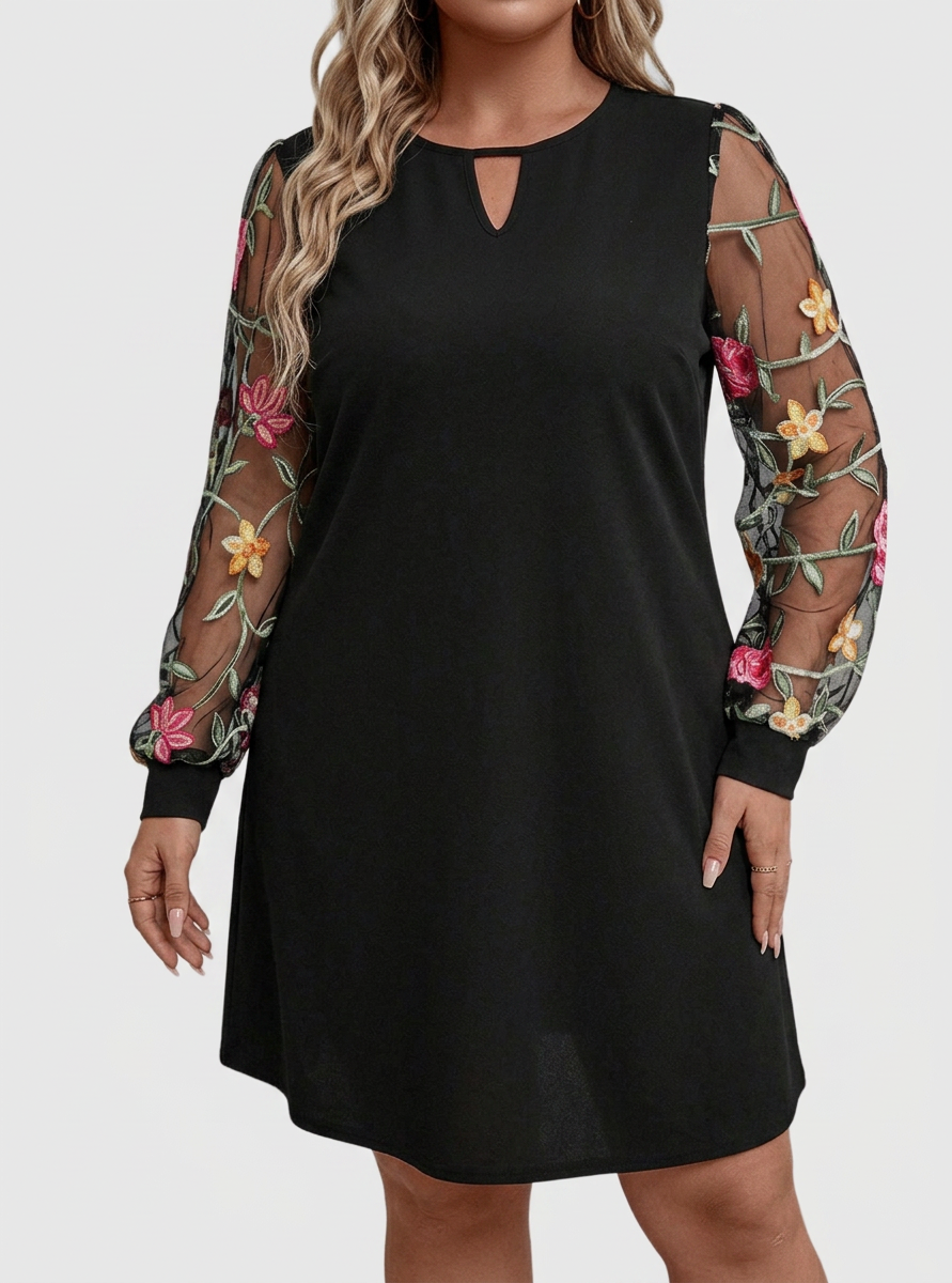 Tamsin – Elegant V-hals Blomster Mini Kjole