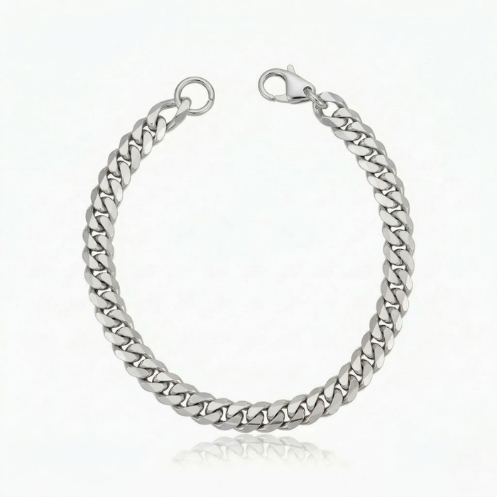 Juniper Cuban Armbånd | Hvitt Gull
