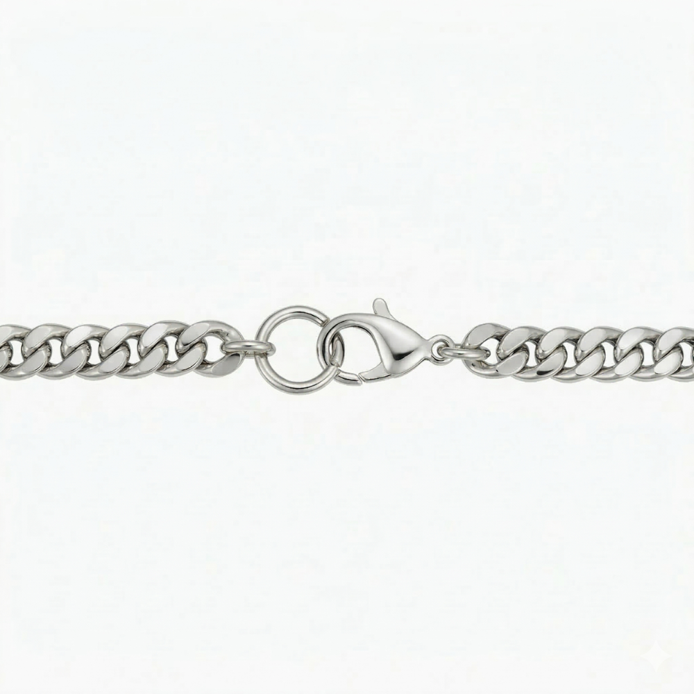 Juniper Cuban Armbånd | Hvitt Gull
