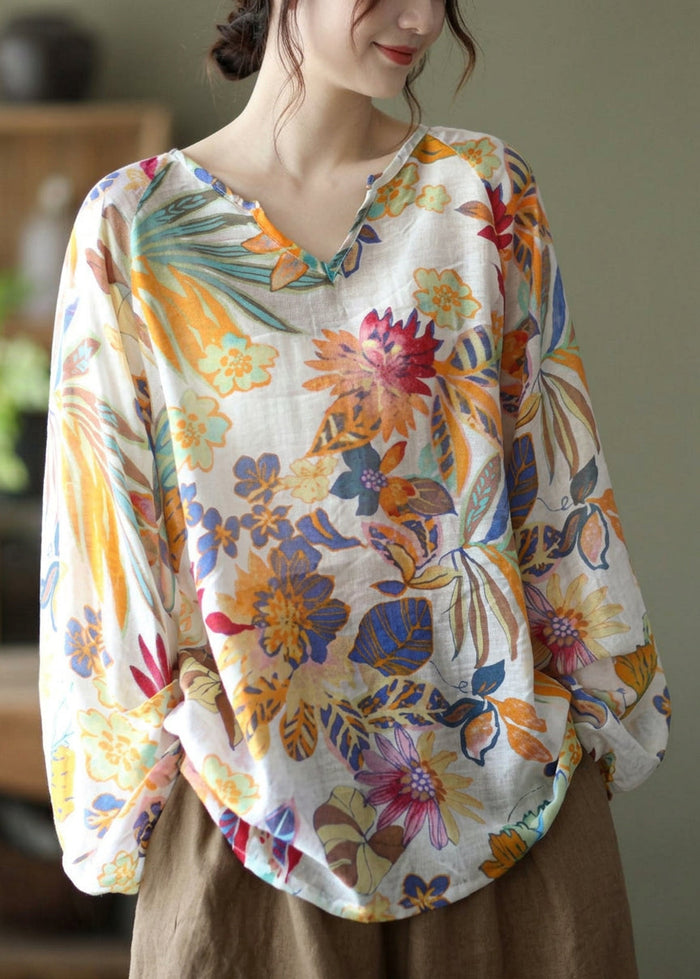 Zinnia - Floral Fall Bluse Langermet