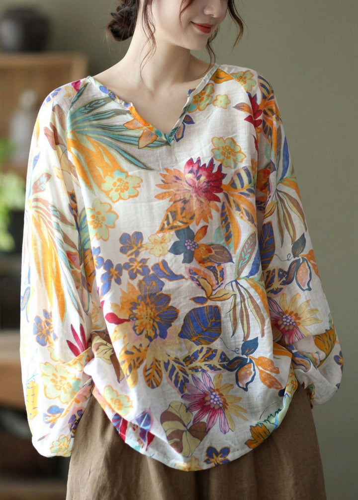 Zinnia - Floral Fall Bluse Langermet