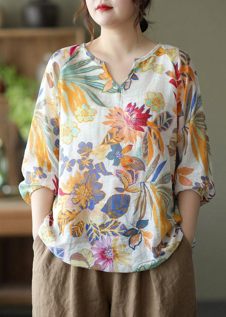 Zinnia - Floral Fall Bluse Langermet