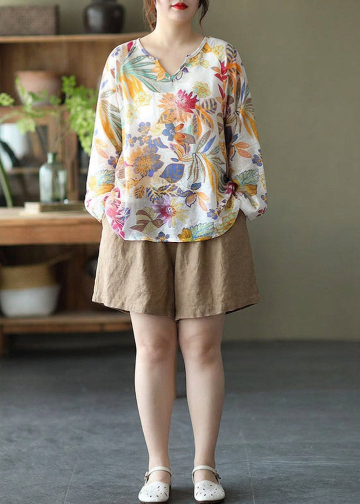 Zinnia - Floral Fall Bluse Langermet