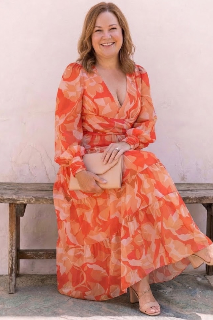 Harlow | Langermet Blomstrete Maxi Kjole