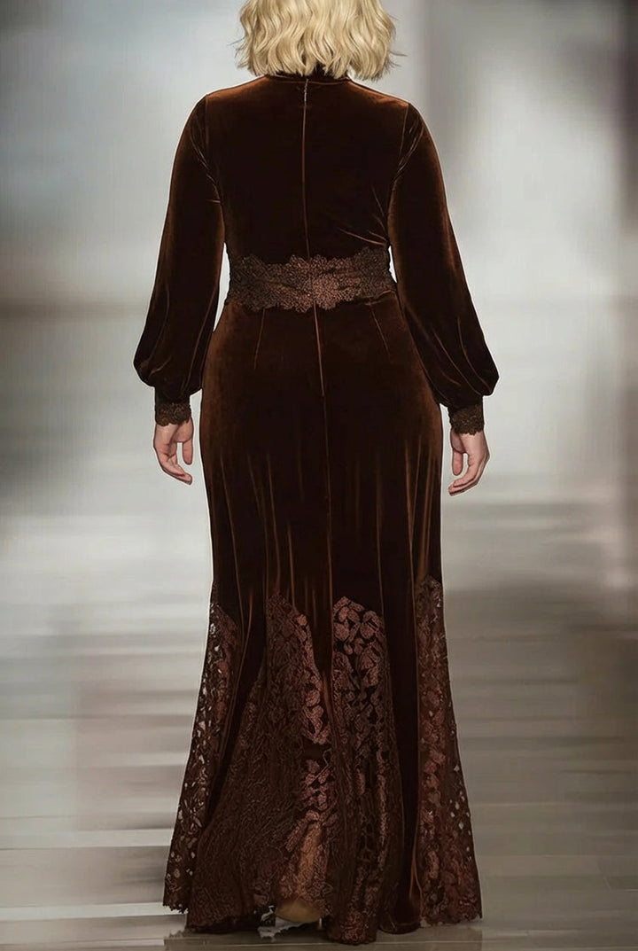 MABLE | HØY KRAGE LACE MAXI KJOLE