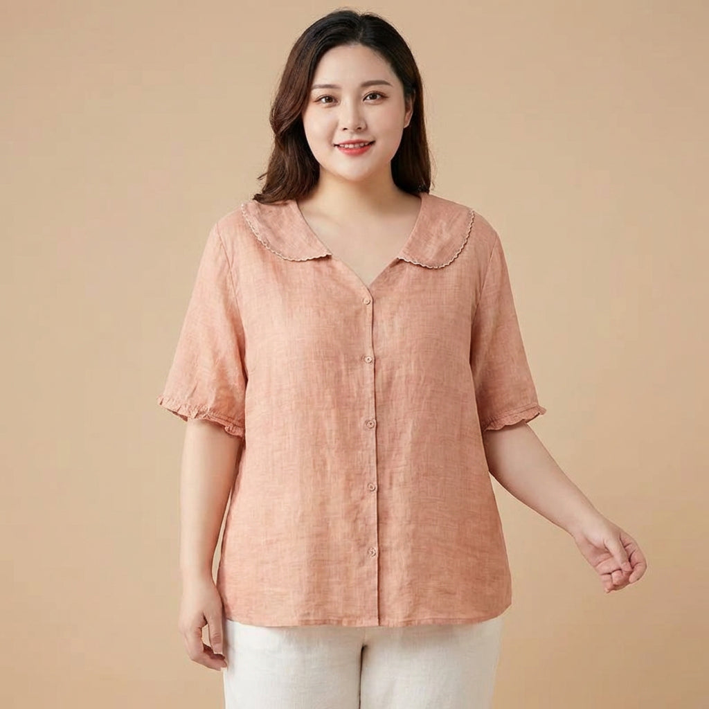 Calliope | Vintage Bluse med Knappdetalj