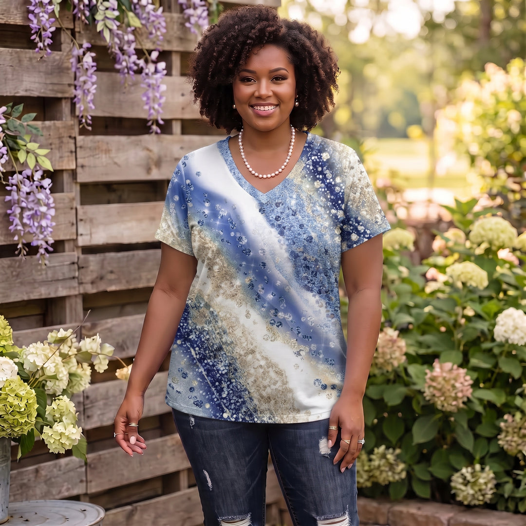 Noa | Vintage Bohemian Blomstertrykk Kvinne T-skjorte