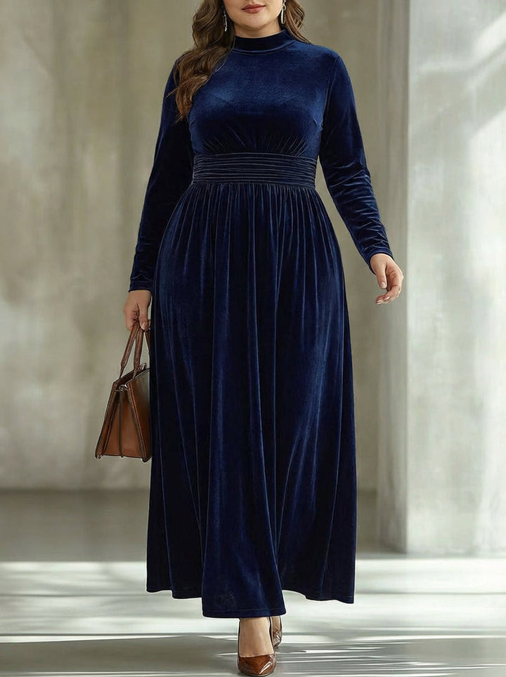Isabeau | Plisserte Velur Maxi Kjole