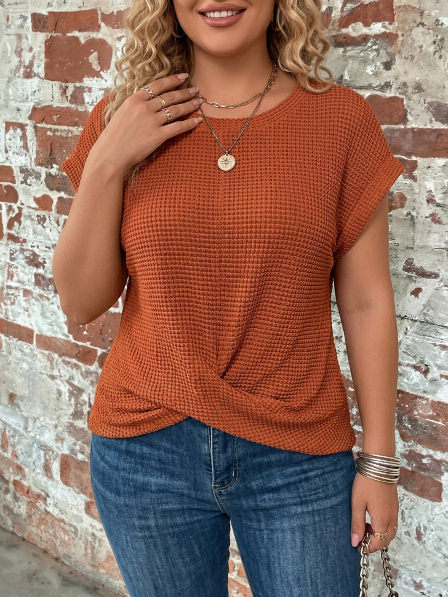 Nadya | Vaffelstrikket Casual Tee