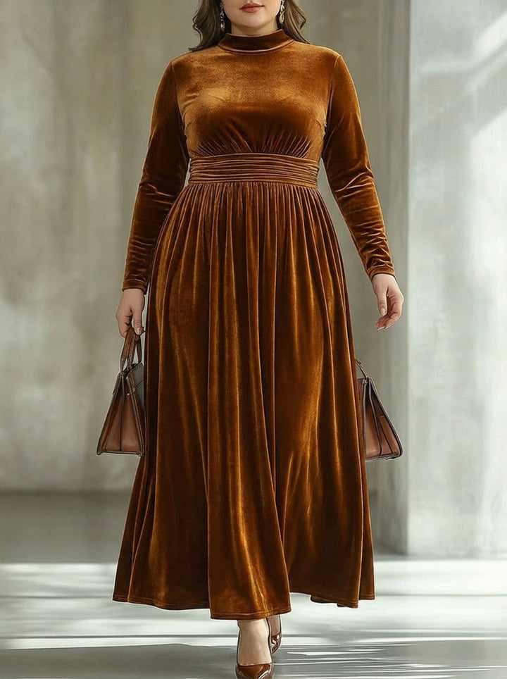 Isabeau | Plisserte Velur Maxi Kjole
