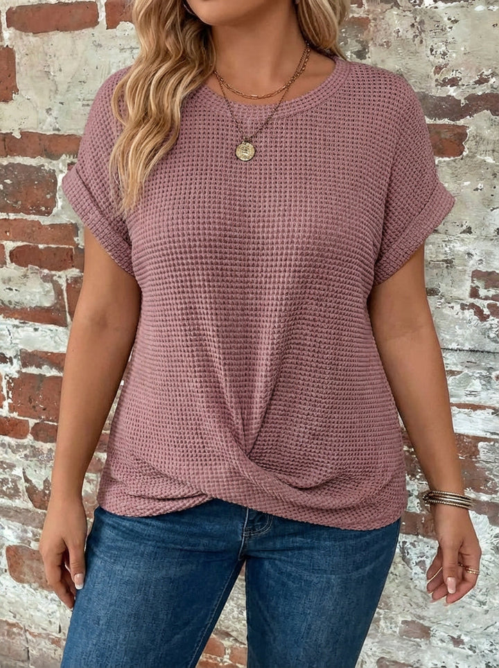 Nadya | Vaffelstrikket Casual Tee