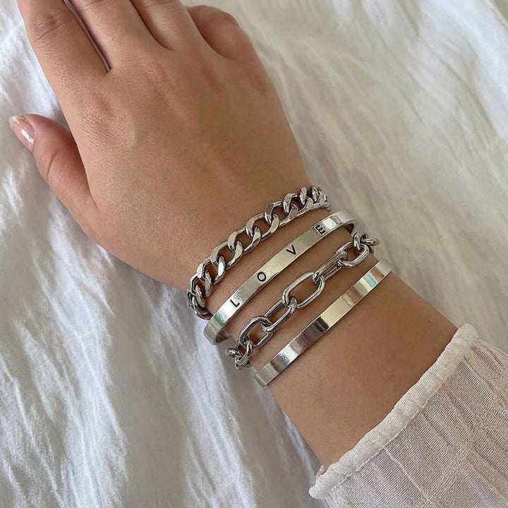 Mika Mercer Armbåndsett | Hvitt Gull