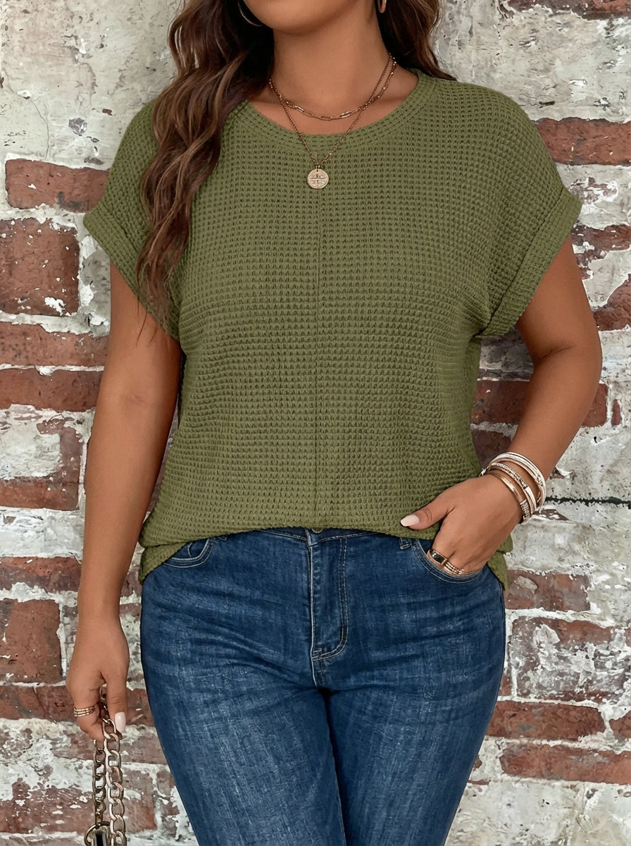 Nadya | Vaffelstrikket Casual Tee