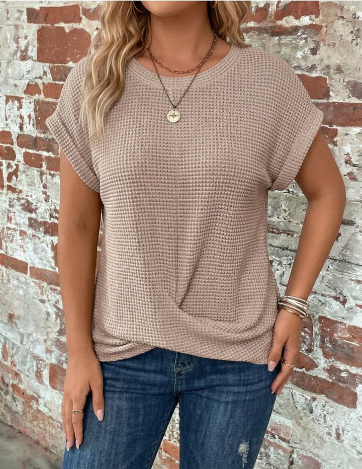Nadya | Vaffelstrikket Casual Tee