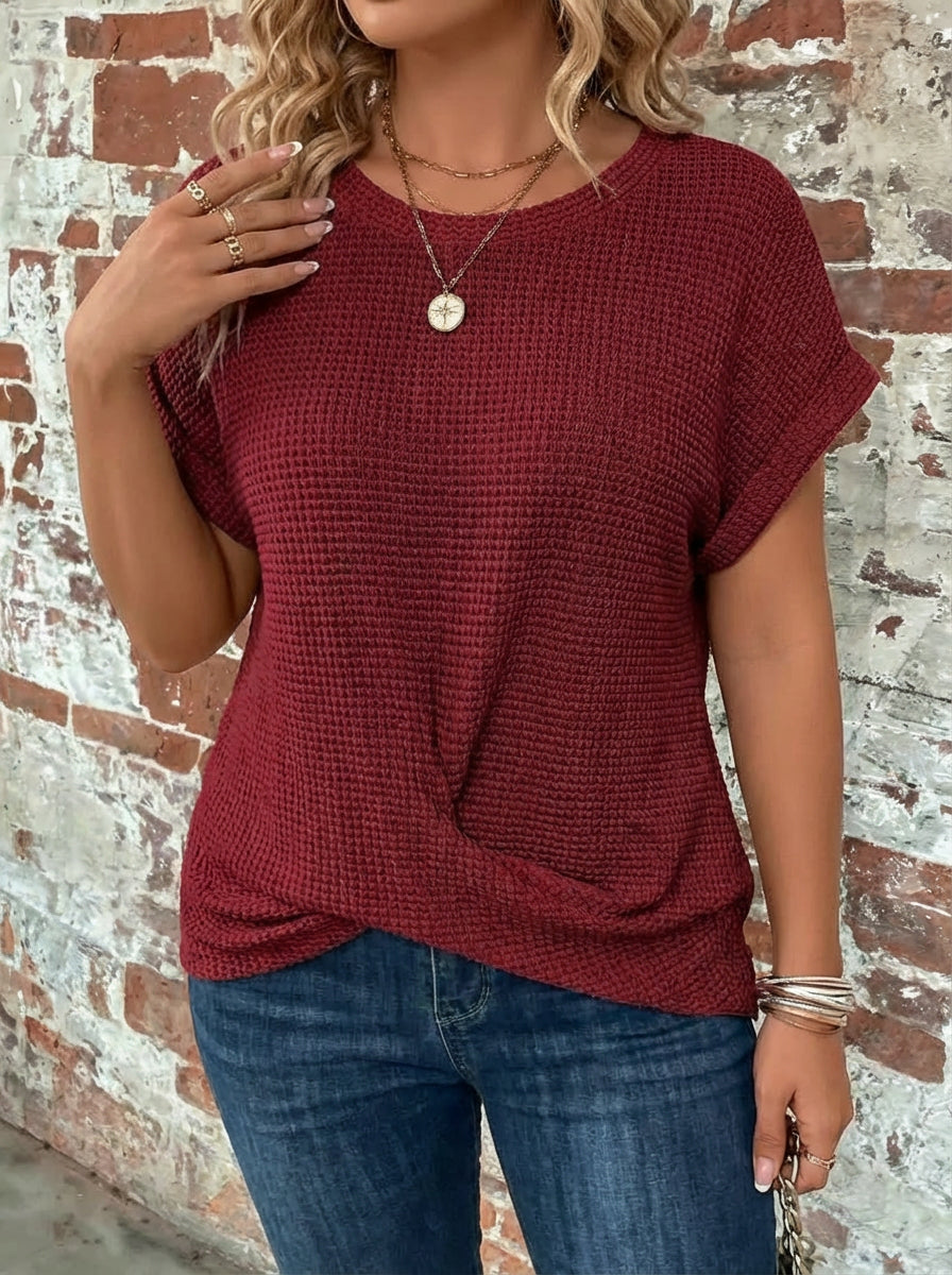 Nadya | Vaffelstrikket Casual Tee