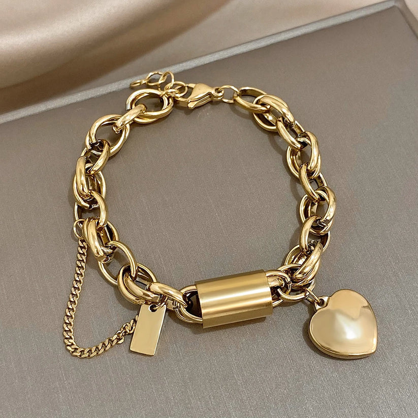 Greer Chunky Armbånd | Hvitt Gull