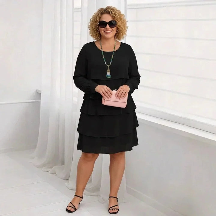 Anaïs | Elegant Komfort Ruffle Kjole Lange Ermer