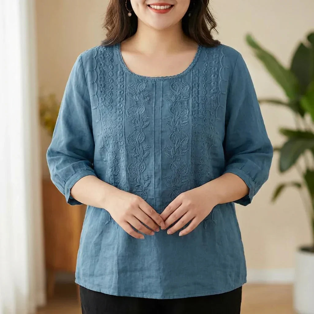 Tova | Blomstrete Avslappet Bluse
