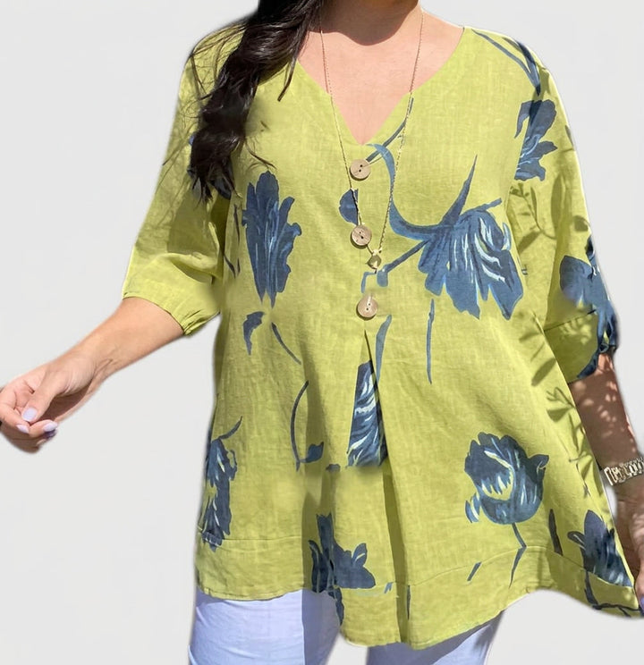 Junia | Elegant Blomstermønstret Bluse