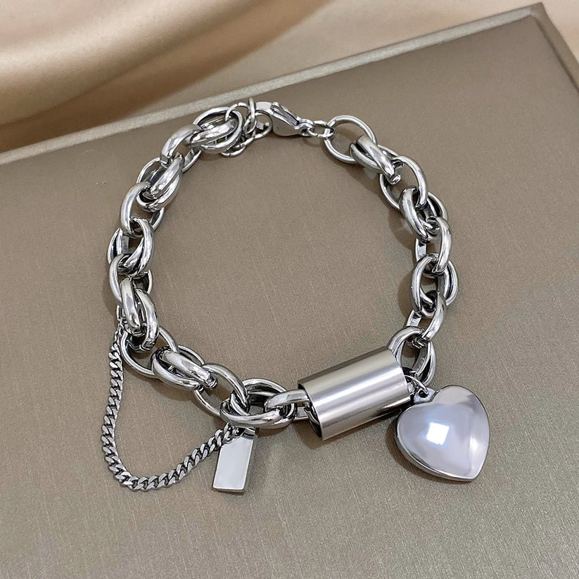 Greer Chunky Armbånd | Hvitt Gull