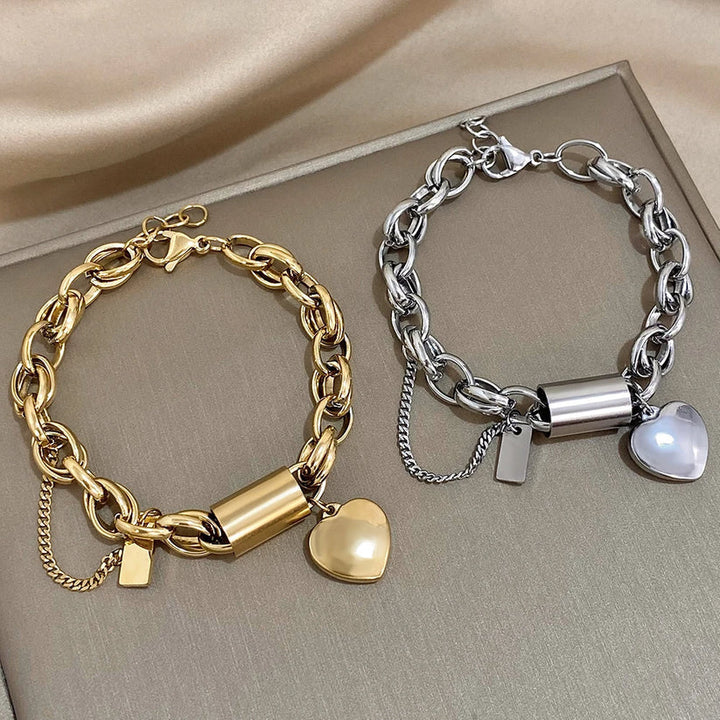 Greer Chunky Armbånd | Hvitt Gull