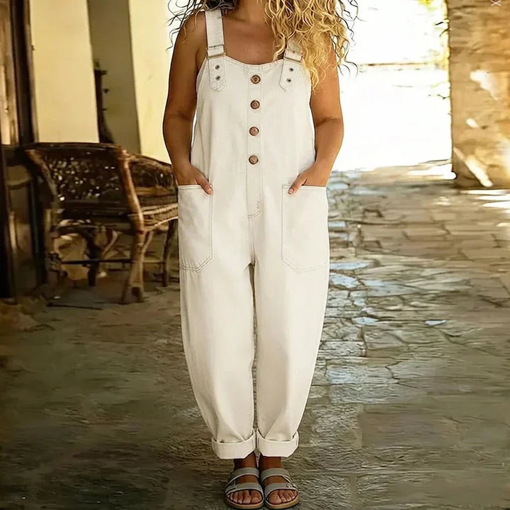 Demi | Vintage Myk Bomullsdenim-Look Overall med Justerbare Stropper