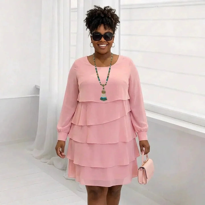 Anaïs | Elegant Komfort Ruffle Kjole Lange Ermer