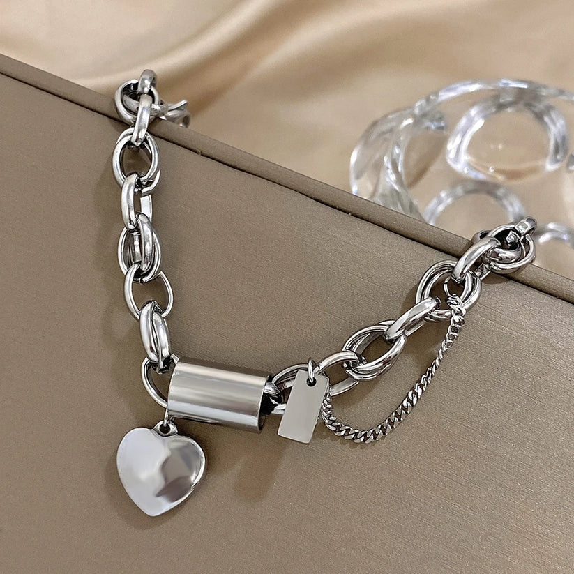 Greer Chunky Armbånd | Hvitt Gull