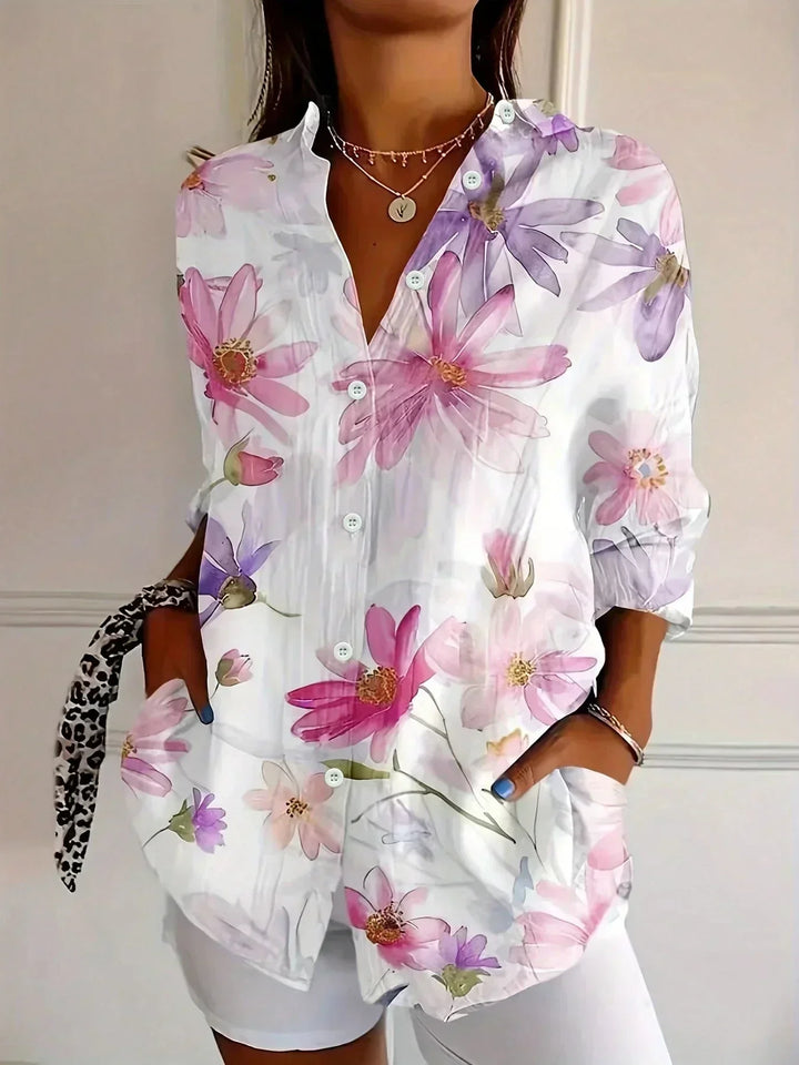 Selma | Fargerik Bluse med Lekent Print