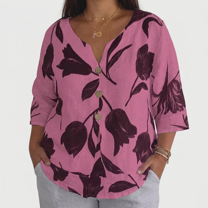 Junia | Elegant Blomstermønstret Bluse