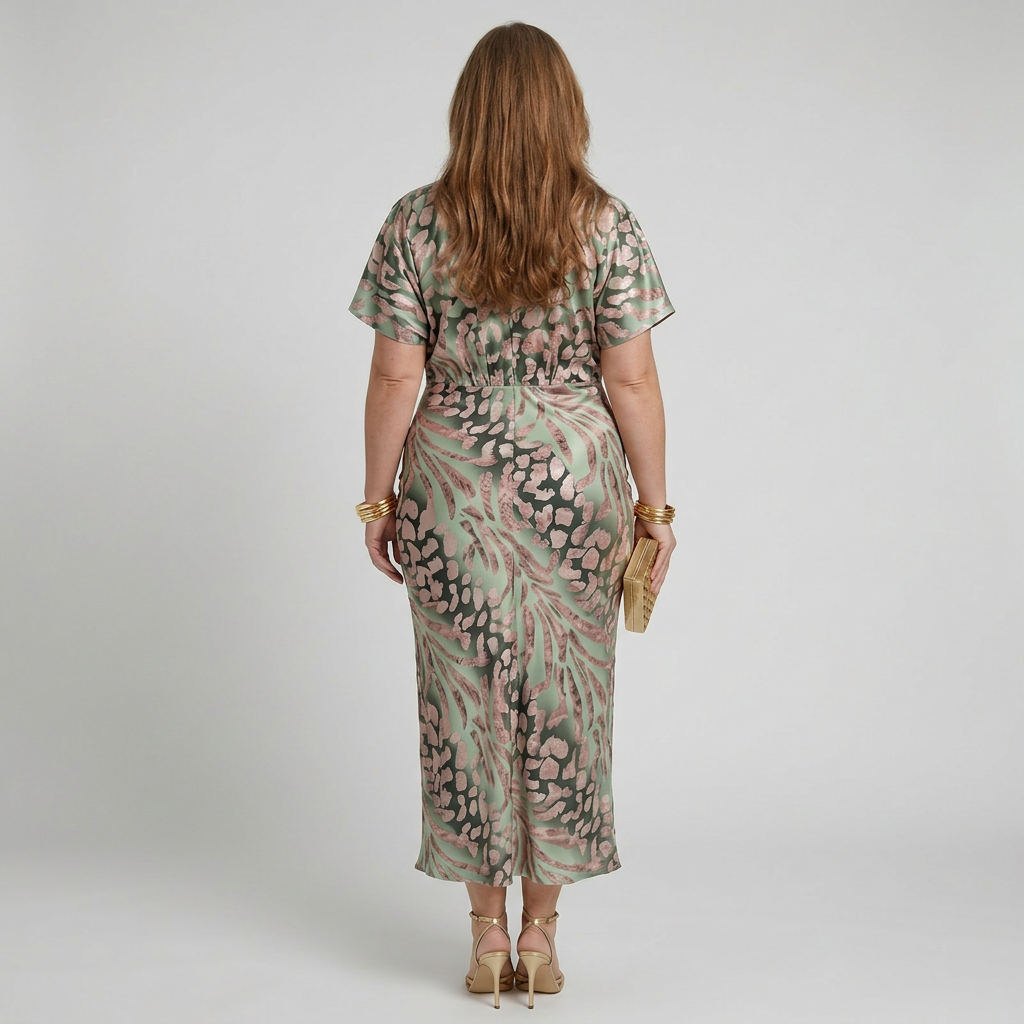 Stella &amp; Grace™ | Abstrakt Print V-hals Twist Midikjole