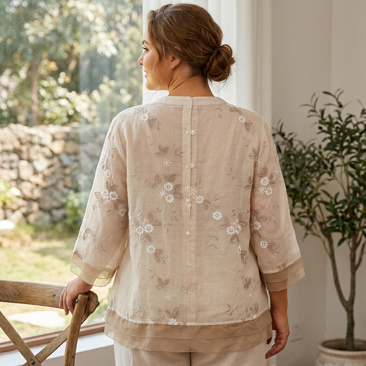 Noa - Ren Bomull Brodert Skjorte