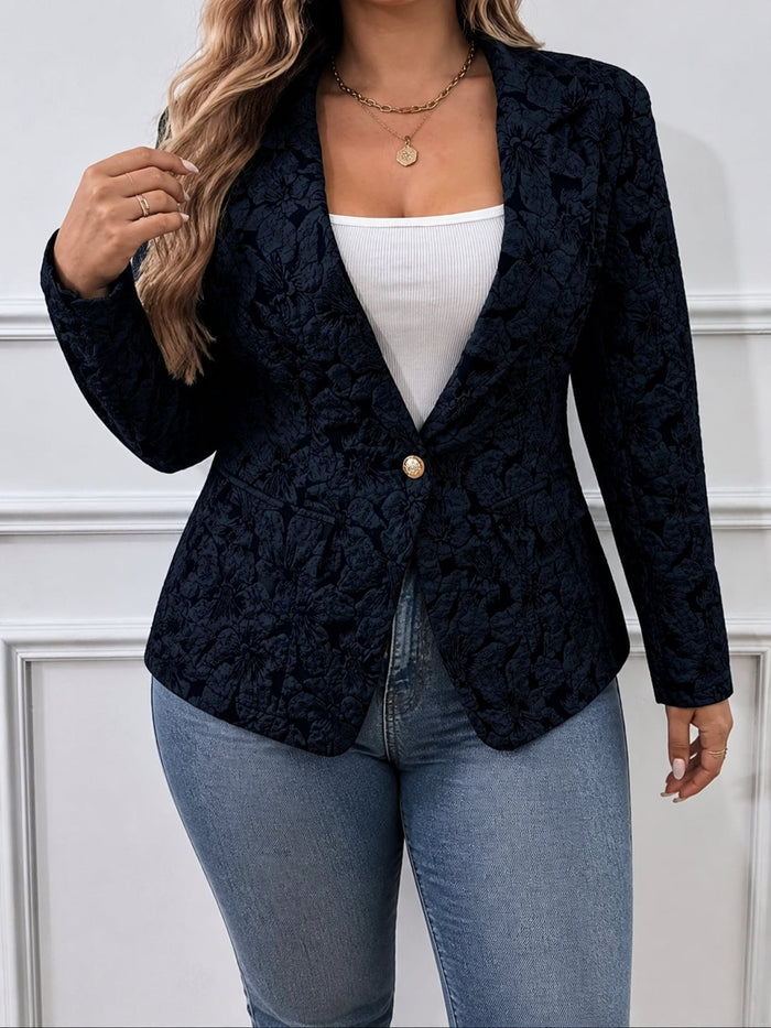 Dame Paisleyblazer med Slank Passform og Slag
