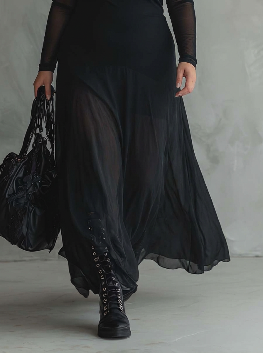 OPALINE | LOOSE-FIT TULLE MAXI KJOLE