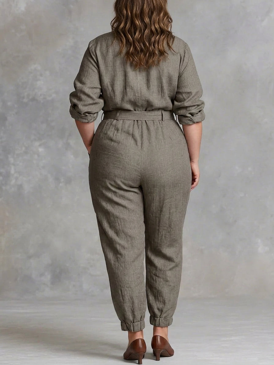 Mireille - Skjorte Jumpsuit i Bomull og Lin
