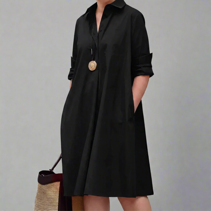 Yelena | Kvinne Oversized Skjorte Kjole i Bomull