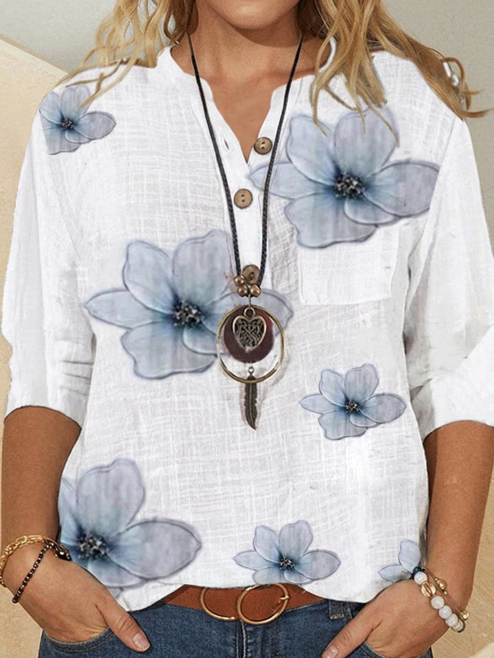 Birdie | Blomstrete Knappebluse