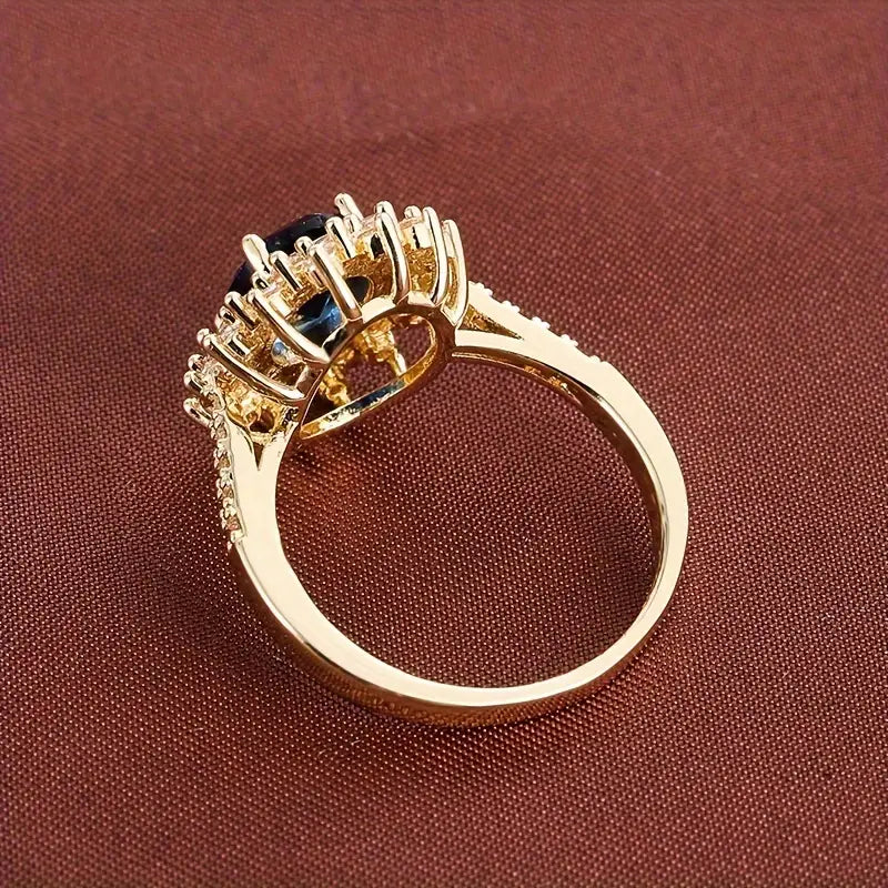 Verena Saphirae Ring | Hvitt Gull