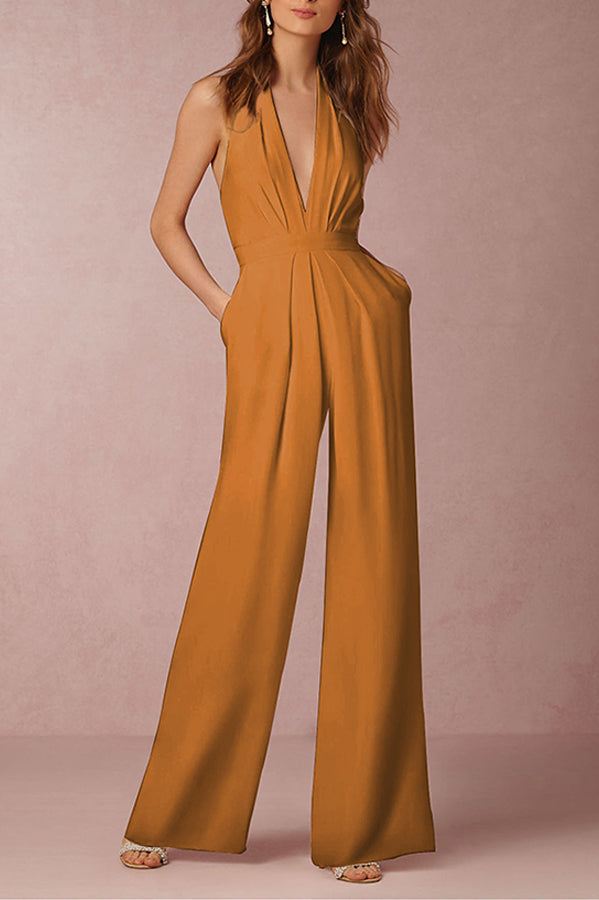 Soraya - Sexy Ermeløs Halter Jumpsuit