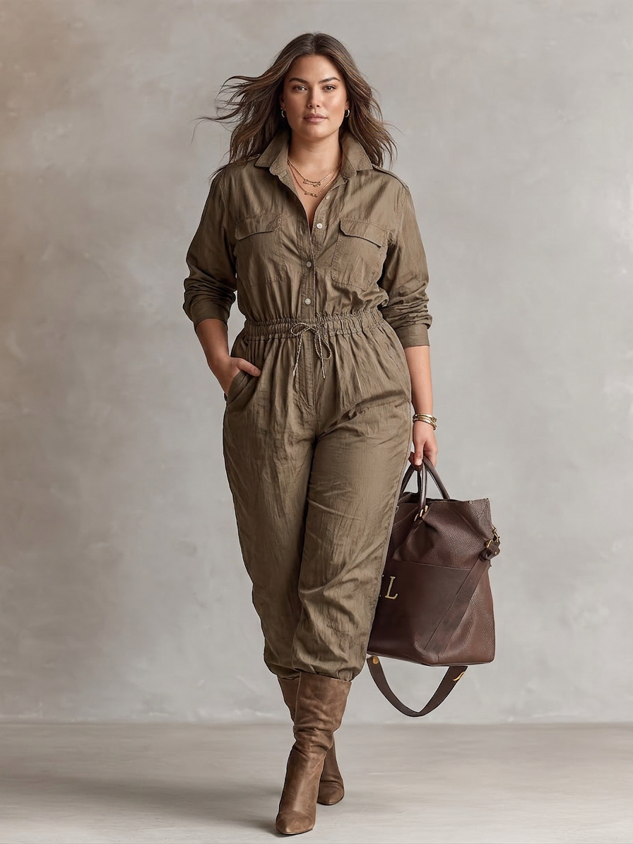 Kaia - Krageknapp Jumpsuit