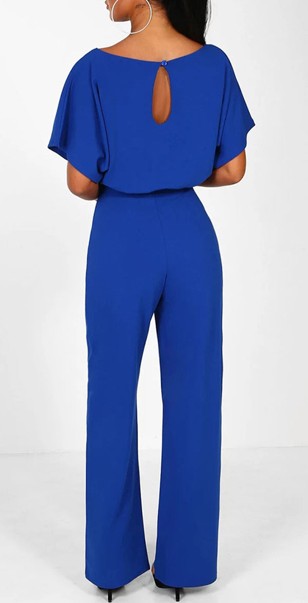 Cassia - Sommer knappebånd kortermet jumpsuit