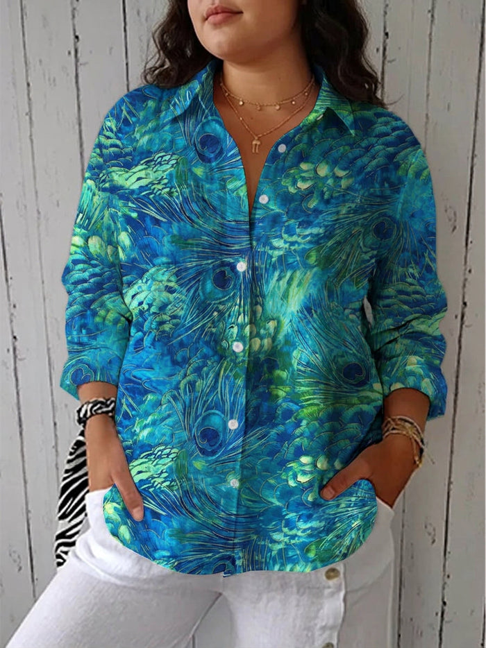 Nerissa – Blå Naturprint Bluse
