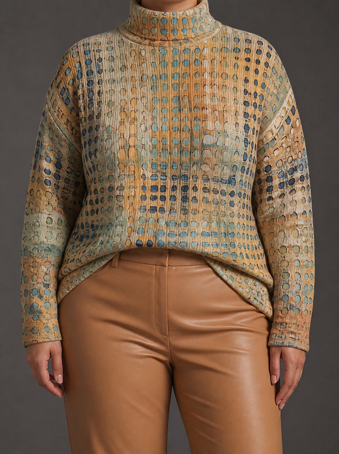 Dame Genser med Høy Krage og Oversized Passform
